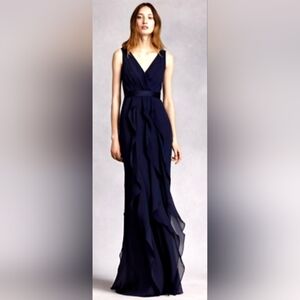 White by Vera Wang Navy Blue Gown